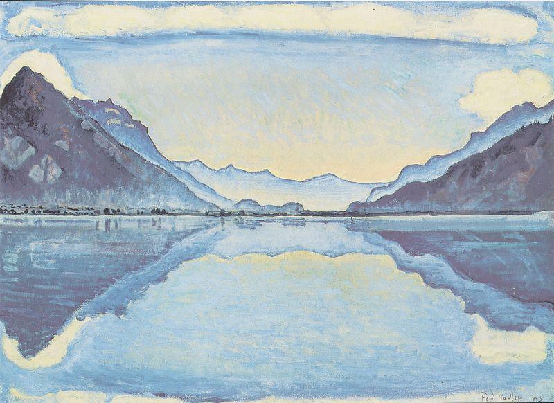 Ferdinand Hodler Thunersee mit symmetrischer Spiegelung France oil painting art